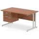 Rayleigh Cantilever Straight Desk with 3 Draw Fixed Pedestal